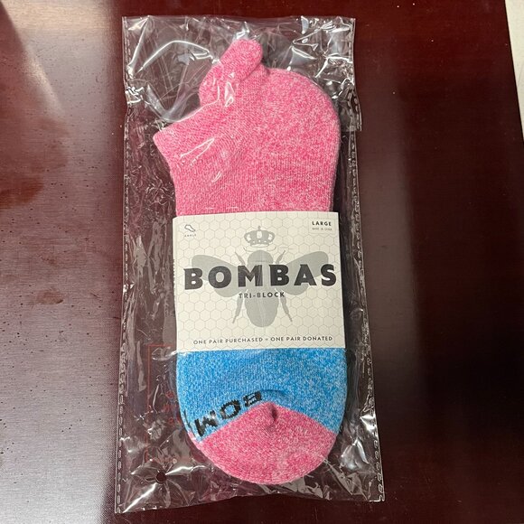 Bombas Women's Ankle Socks (Rose/Aqua) LARGE - Picture 2 of 3